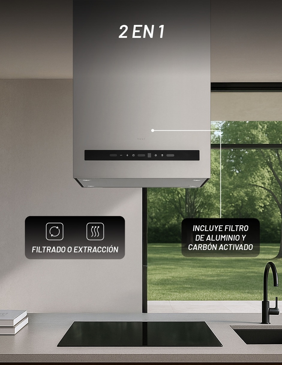 Campana CAMEXISDECO42CUBODSC de acero inoxidable 5