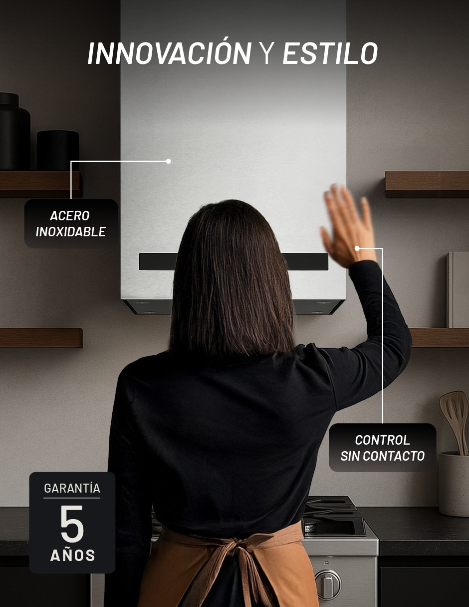 Campana de pared CAMEXPADECO42CUBODSC de acero inoxidable 2