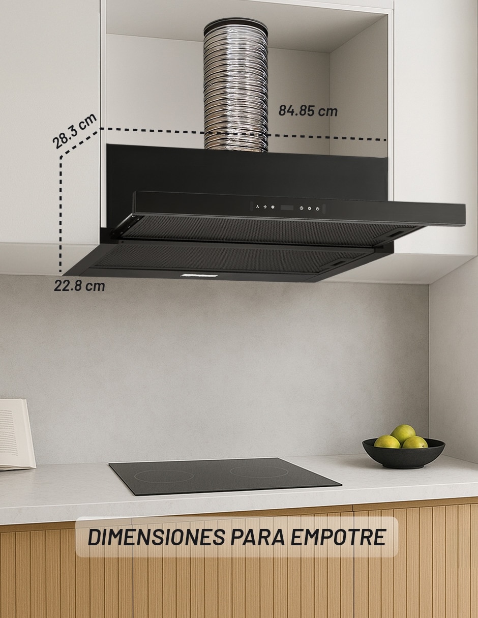 Campana plana CAMEXTEL90VTDSC-N de vidrio 4