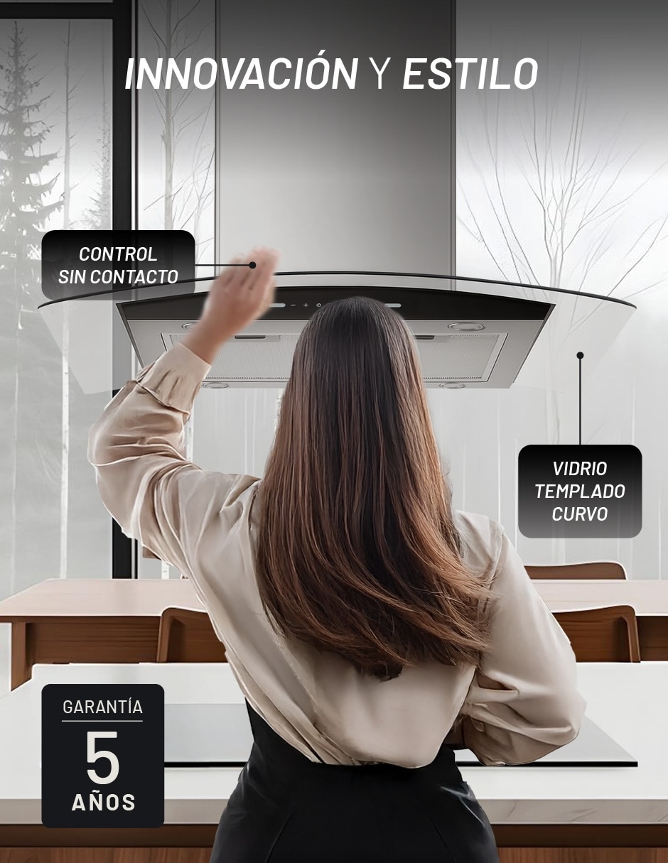 Campana CAMEXIS90AVSG de vidrio 2