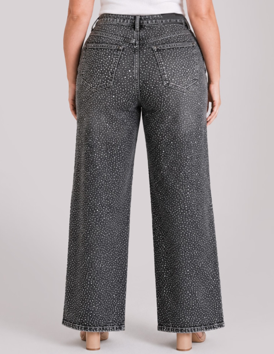 Jeans wide leg cintura alta para mujer 2