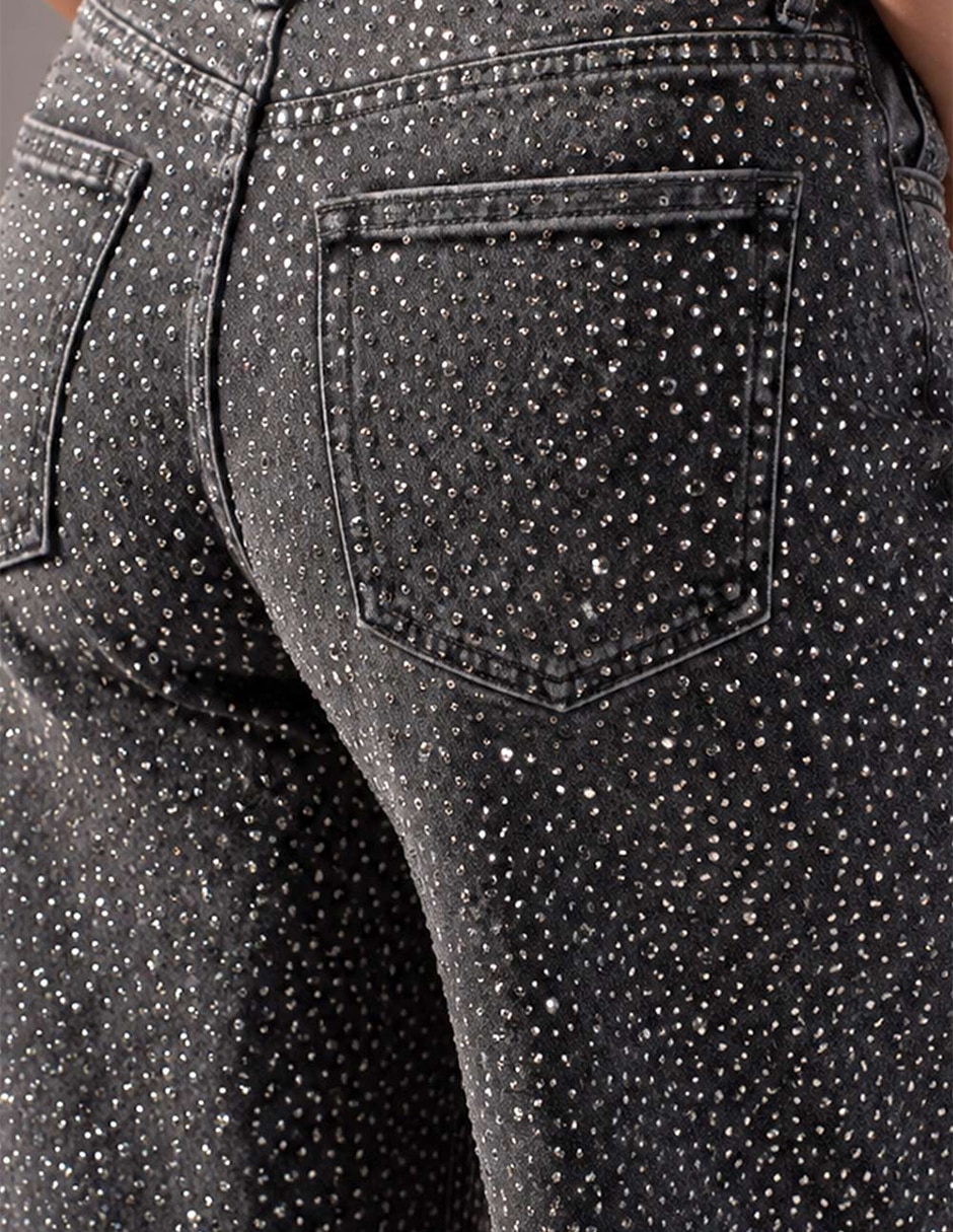 Jeans wide leg cintura alta para mujer 6