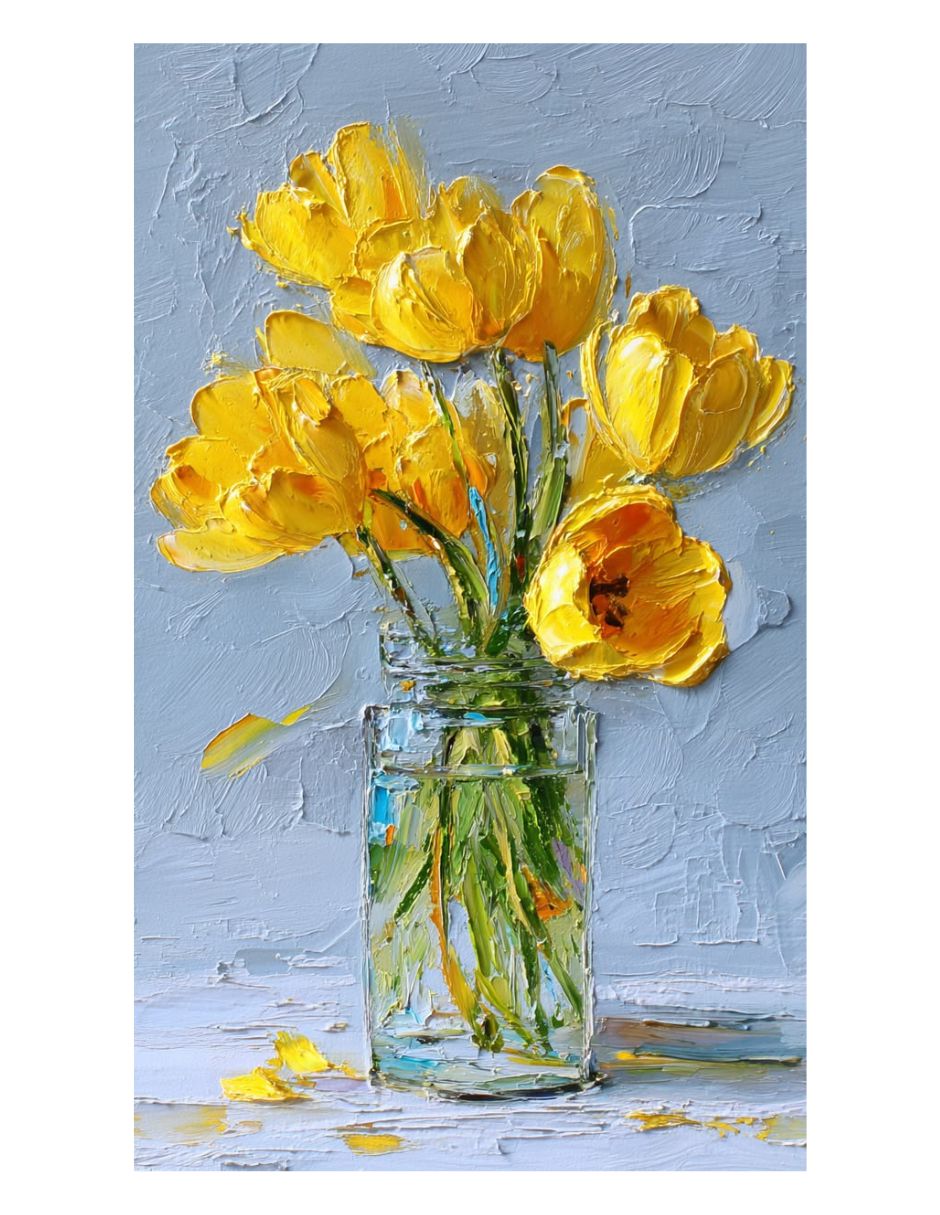 Cuadro decorativo impresión en tela Tulipan amarillo Cuadro decorativo impresión en tela Tulipan amarillo