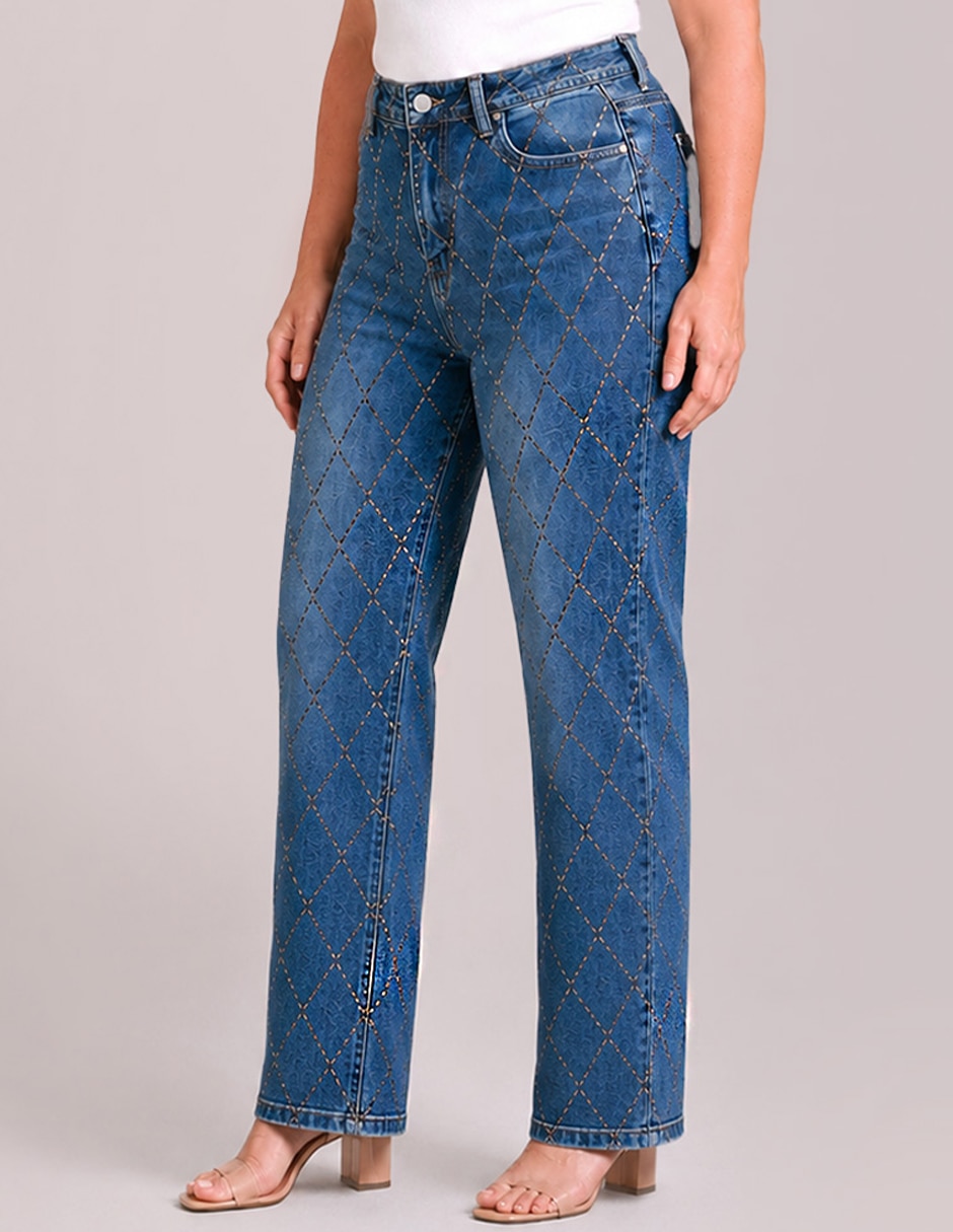 Jeans straight cintura alta para mujer 2