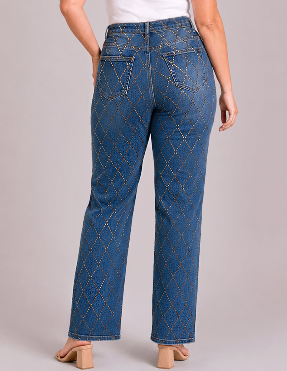 Jeans straight cintura alta para mujer 5