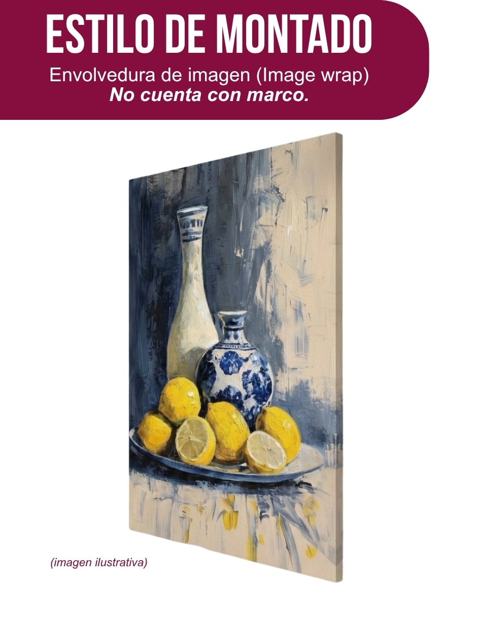 Cuadro decorativo Genérica impresión en tela Cerámica y limones