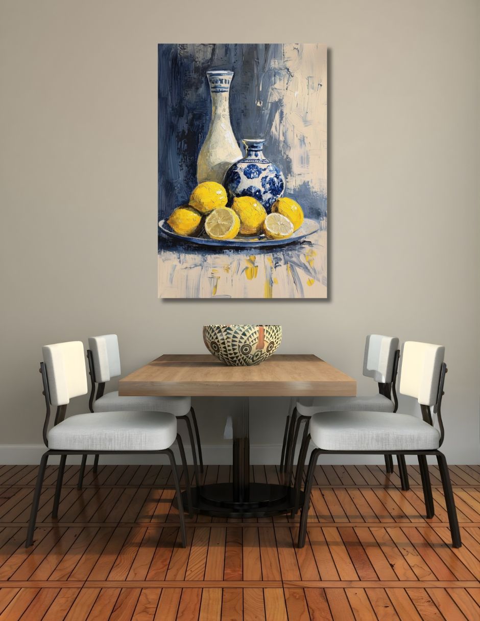 Cuadro decorativo Genérica impresión en tela Cerámica y limones