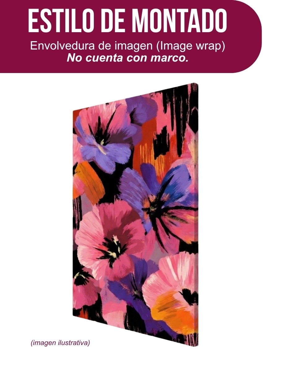 Cuadro decorativo impresion Flores Neon 2