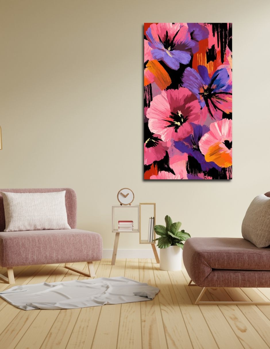 Cuadro decorativo impresion Flores Neon 9