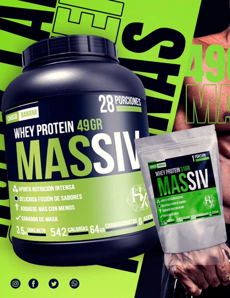 Mass Gainer Whey Olix con vitaminas sabor chocolate de 3.5 kg