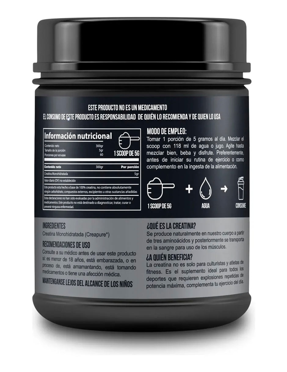 Creatina monohidratada Creapure sabor sabor natural 3