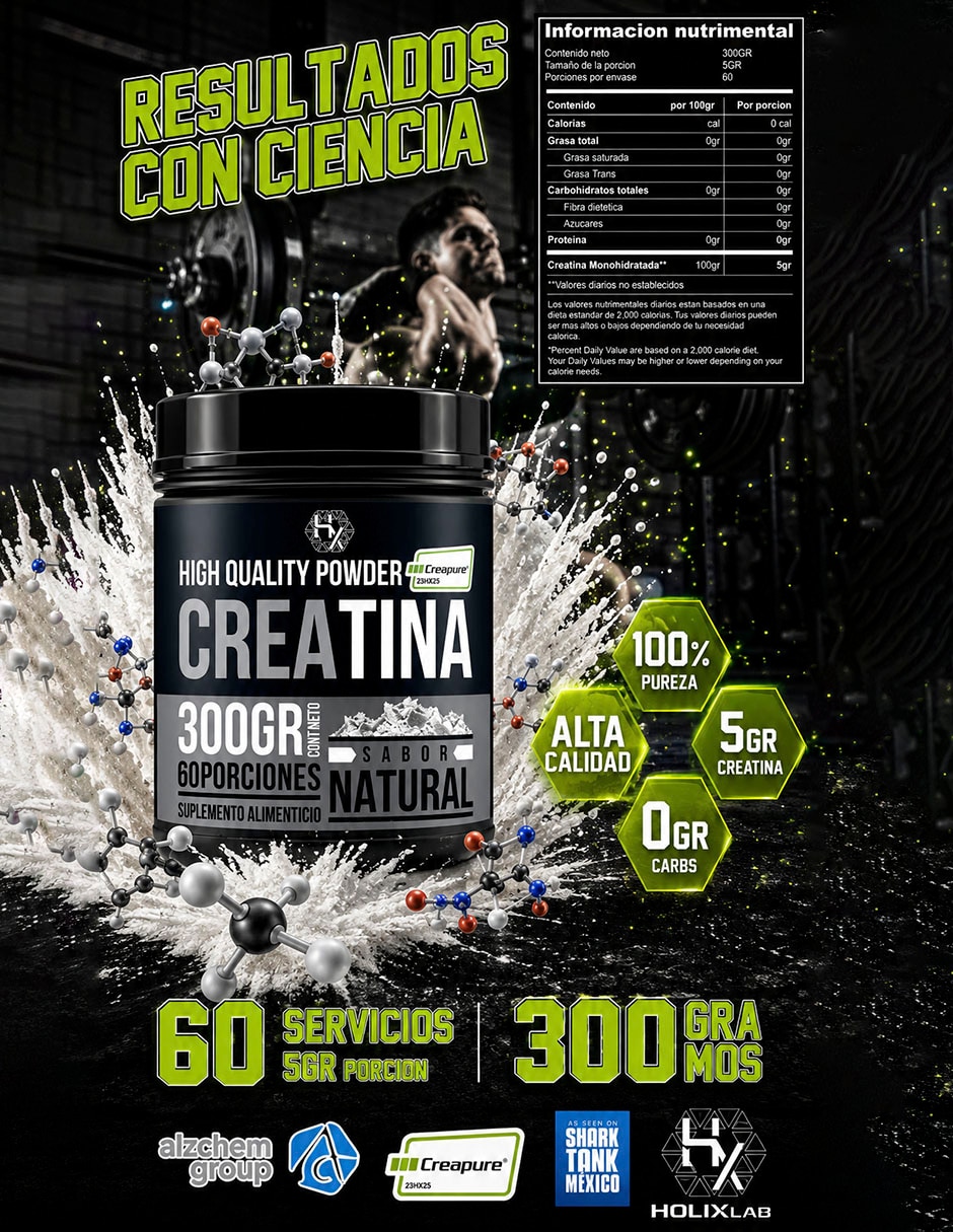 Creatina monohidratada Creapure sabor sabor natural 2