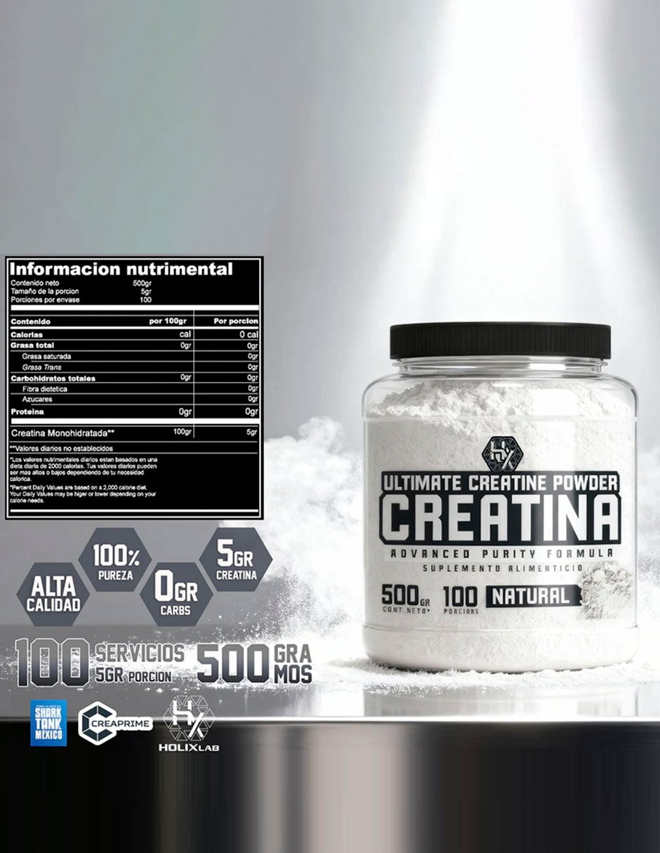 Creatina Creaprime Olix sabor natural de 500 g
