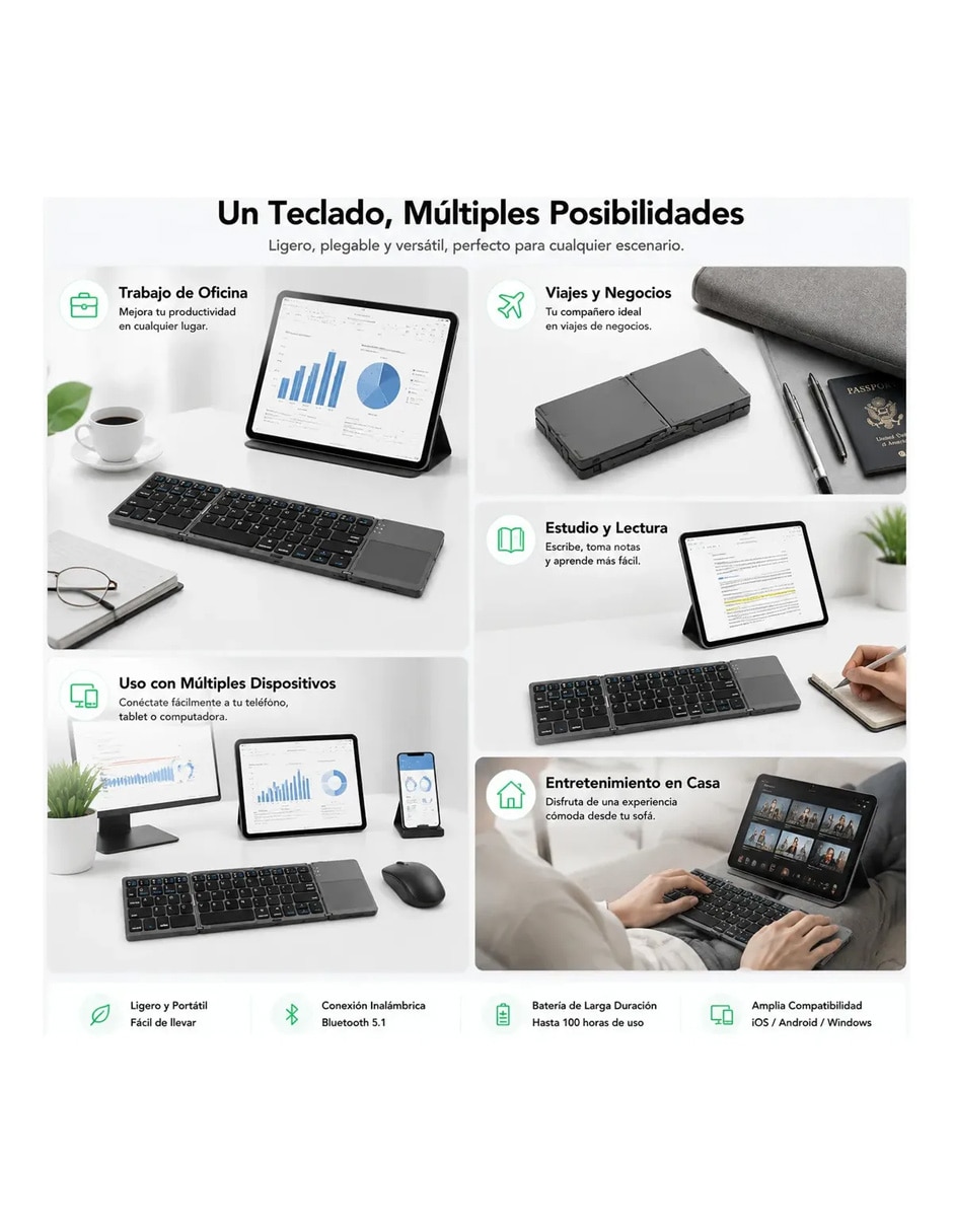 Teclado portátil inalámbrico Petukita Box Afw