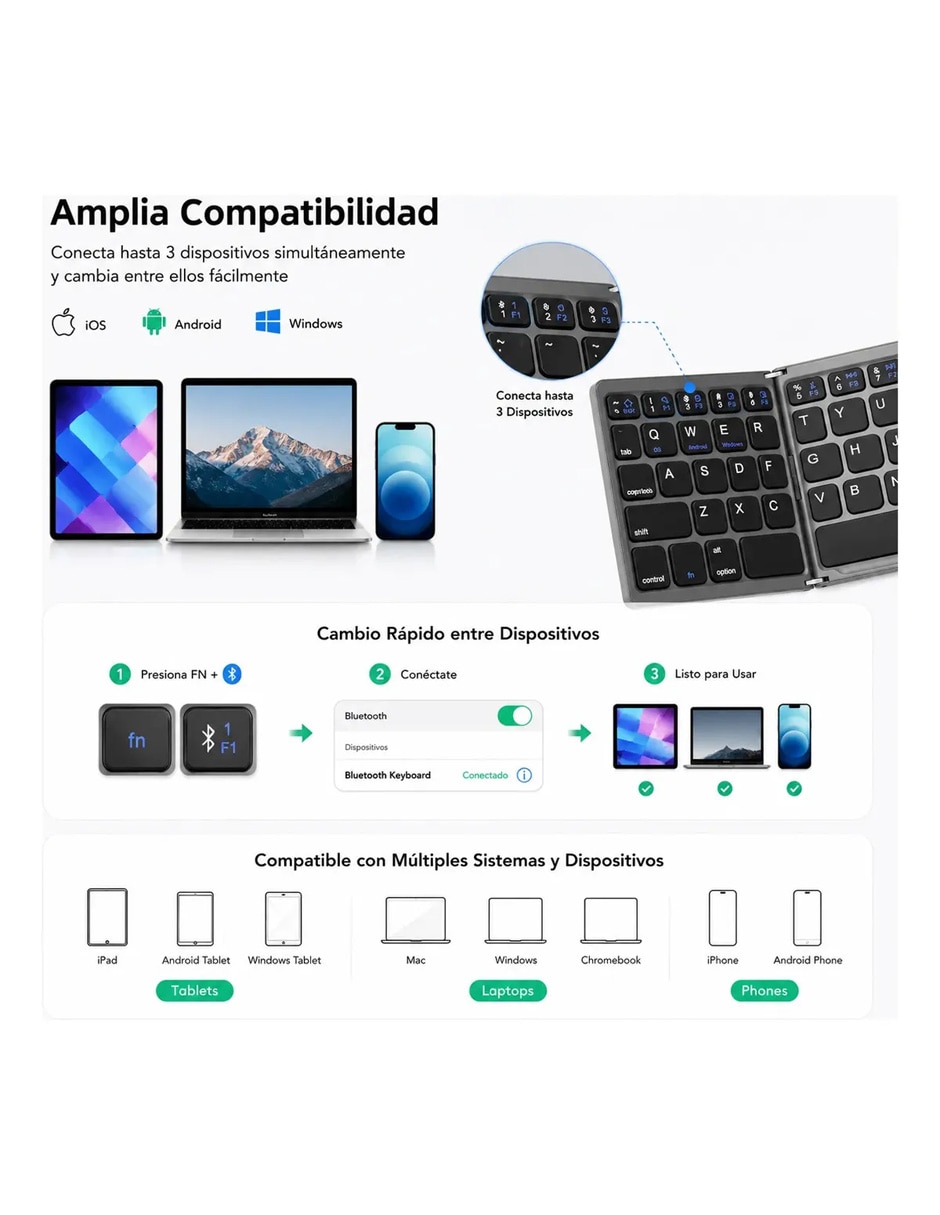 Teclado portátil inalámbrico Petukita Box Afw