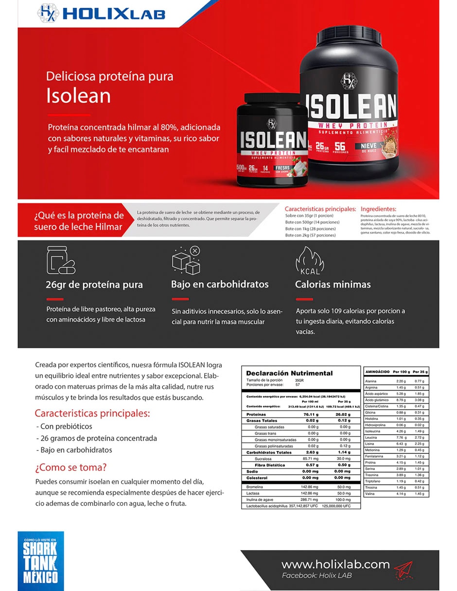 Proteína Whey Protein Nuez Olix con Colágeno y Proteína de Suero de Leche sabor Nuez de 2 Kg