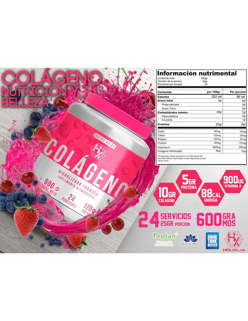 Colágeno hidrolizado Francés Olix con colágeno sabor frutos rojos 600 g