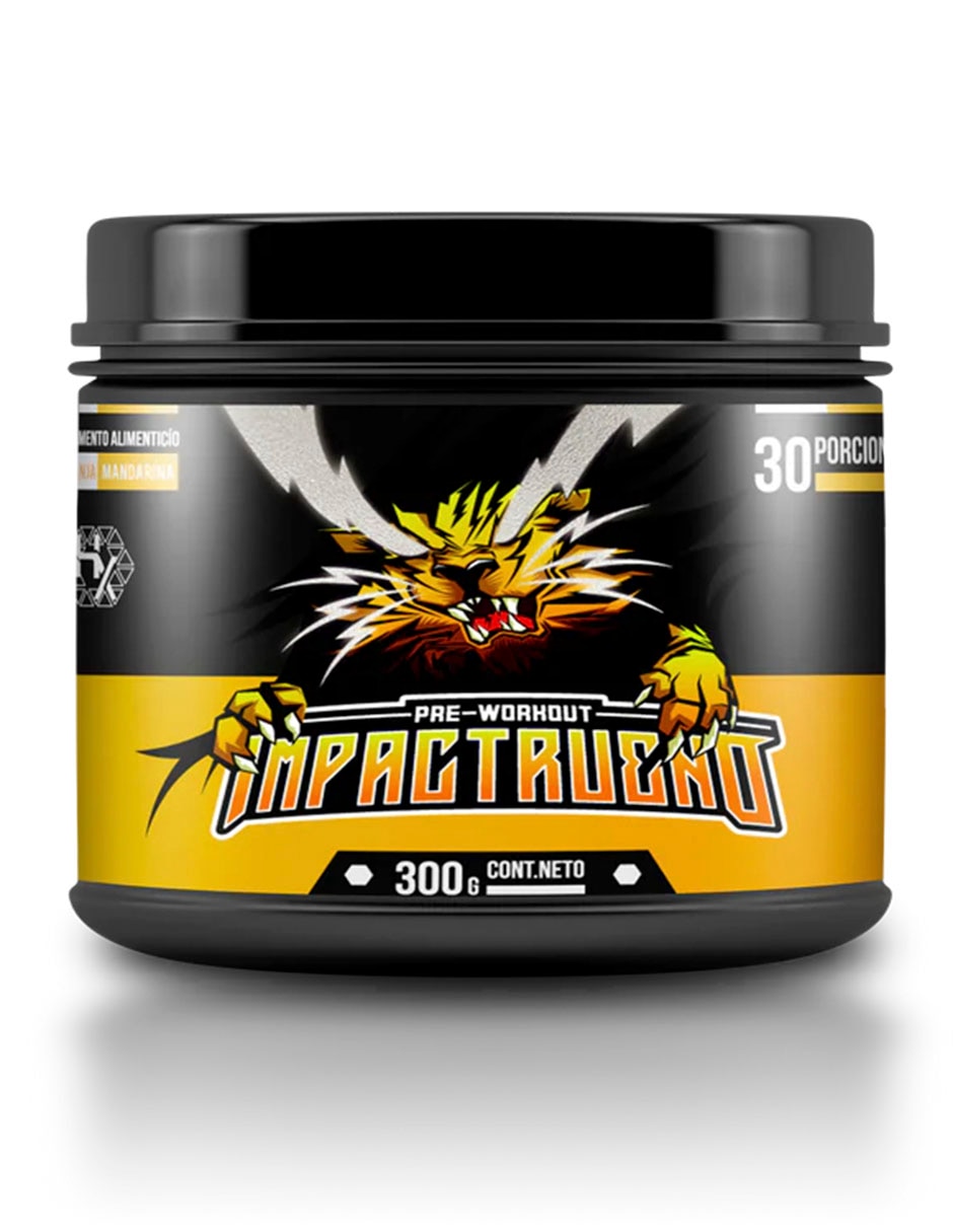 Pre Workout Impactrueno Olix con proteína sabor naranja de 300 g