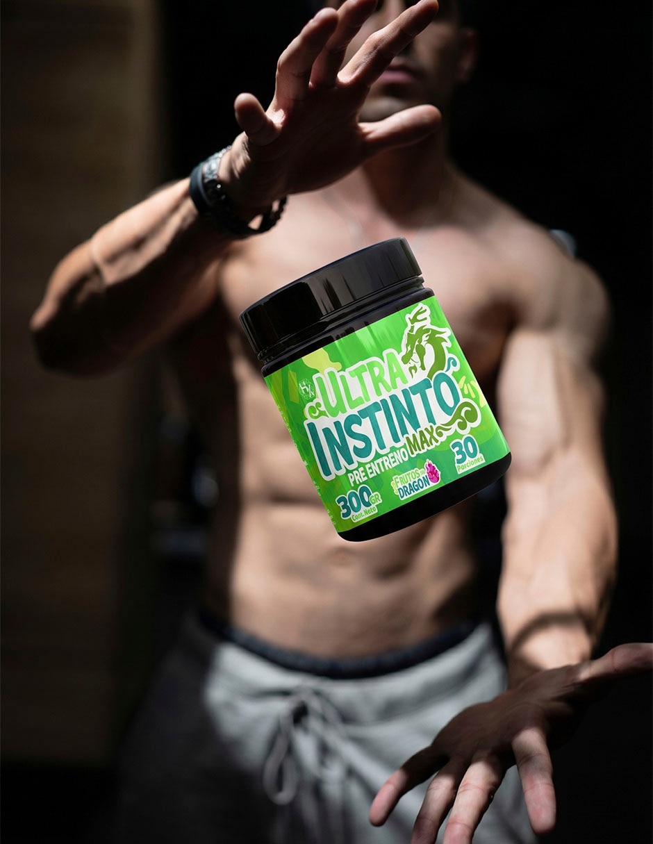 Suplementos alimenticios Ultra Instinto Max Pre Entreno Frutos del Dragón 300g Olix con proteína sabor frutos rojos