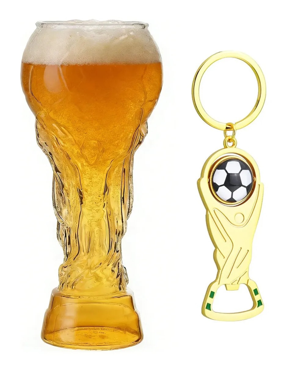 Vaso para cerveza de vidrio con 2 piezas