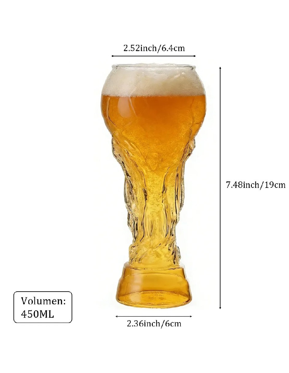 Vaso para cerveza Genérica de vidrio con 2 piezas