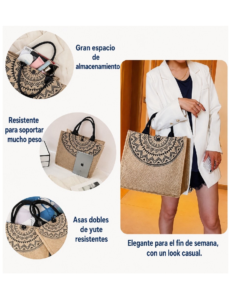 Bolsa Casual Genérica Mandalas de lona
