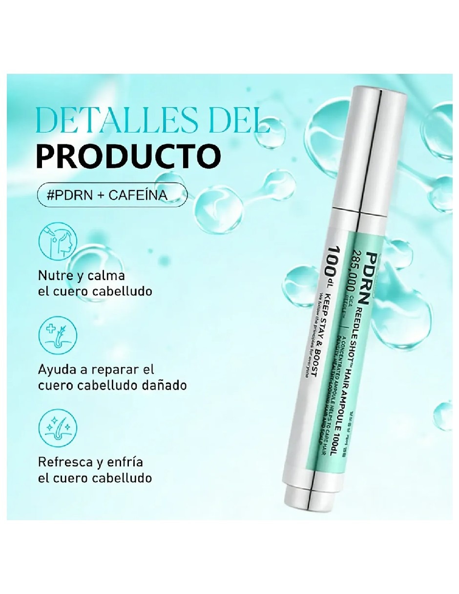 Sérum capilar VT Cosmetics PDRN Reedle Shot Hair Ampoule 100dL Genérica para cuero cabelludo