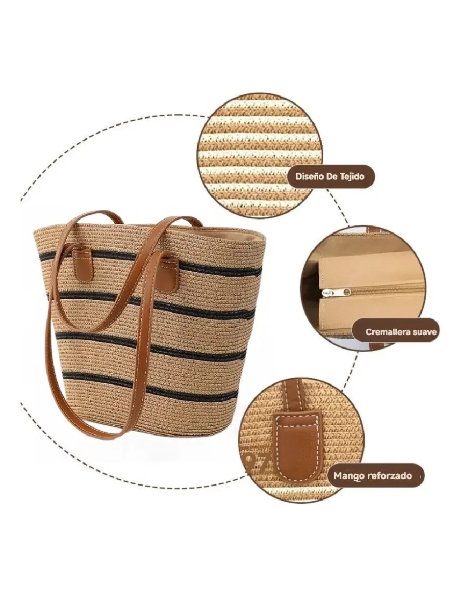 Bolsa casual Genérica de paja