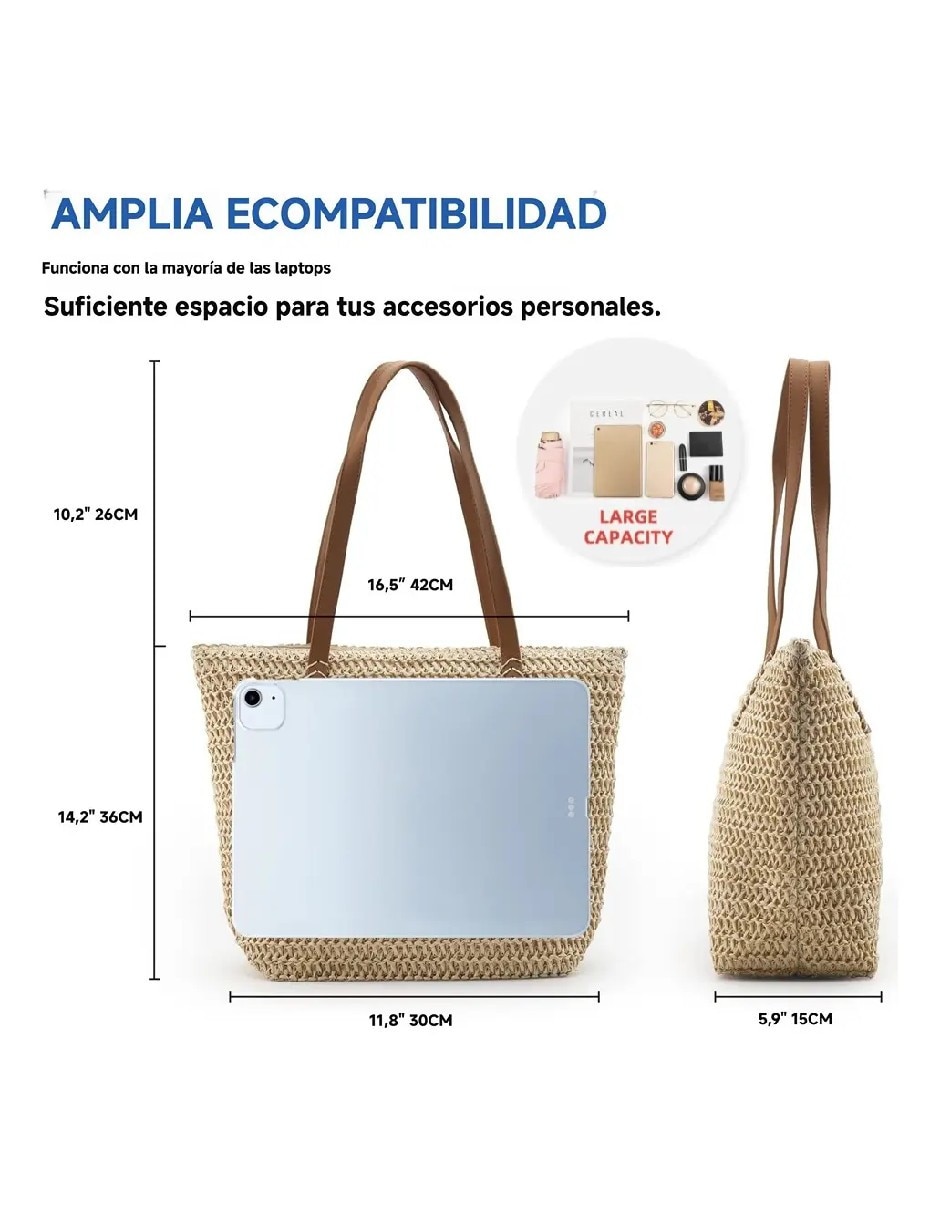 Bolsa casual Genérica de paja