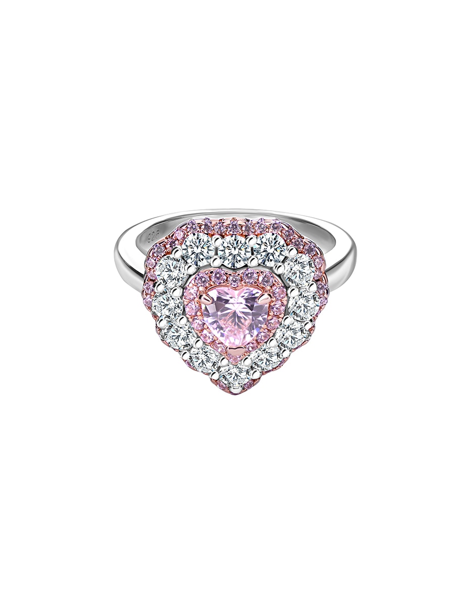 Anillo de corazón Gladkova joyería P 925 de plata zirconia pavé