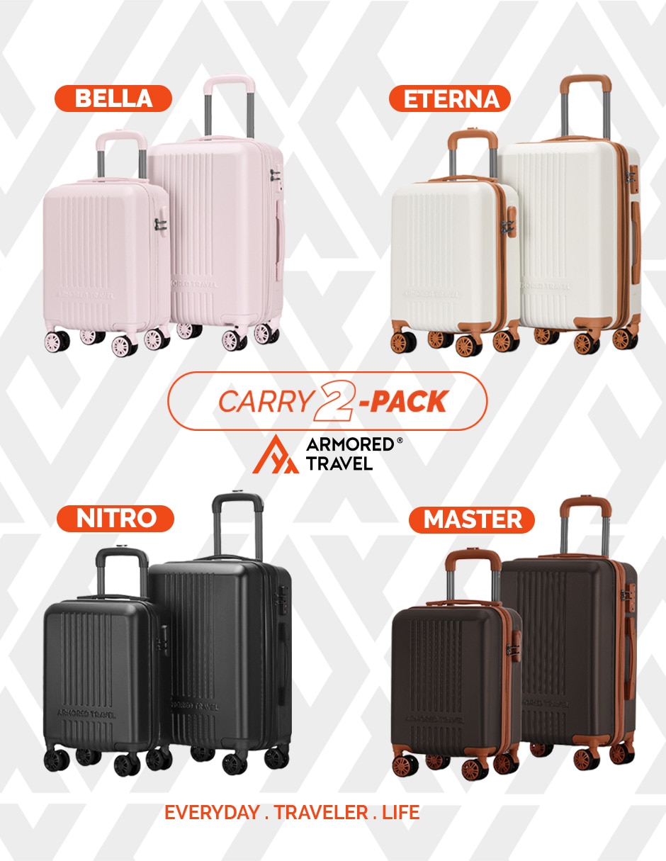 Maleta con ruedas de mano armored travel carry-on 2 pack 20 + 16