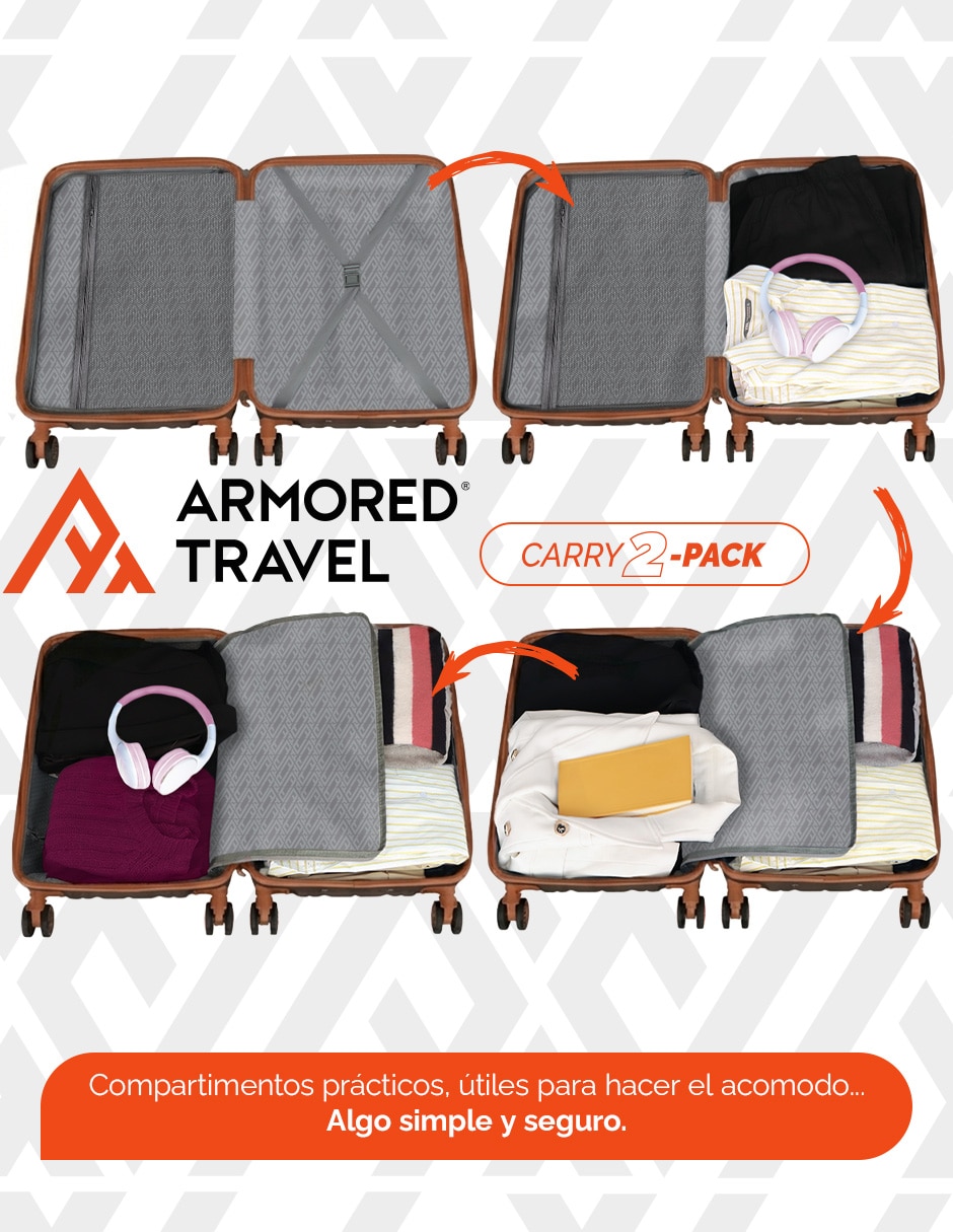 Maleta con ruedas de mano armored travel carry-on 2 pack 20 + 16