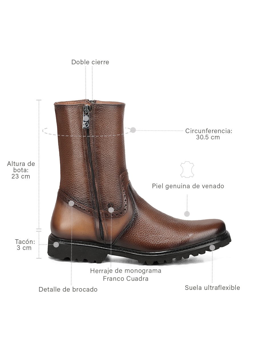Bota Franco Cuadra de piel para hombre