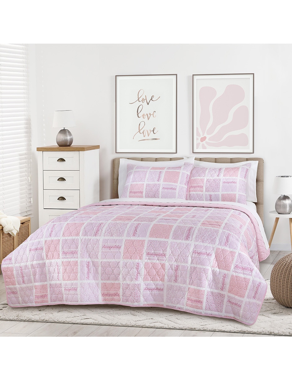 Set de colcha Aéropostale Rory Pink Set de colcha Aéropostale Rory Pink