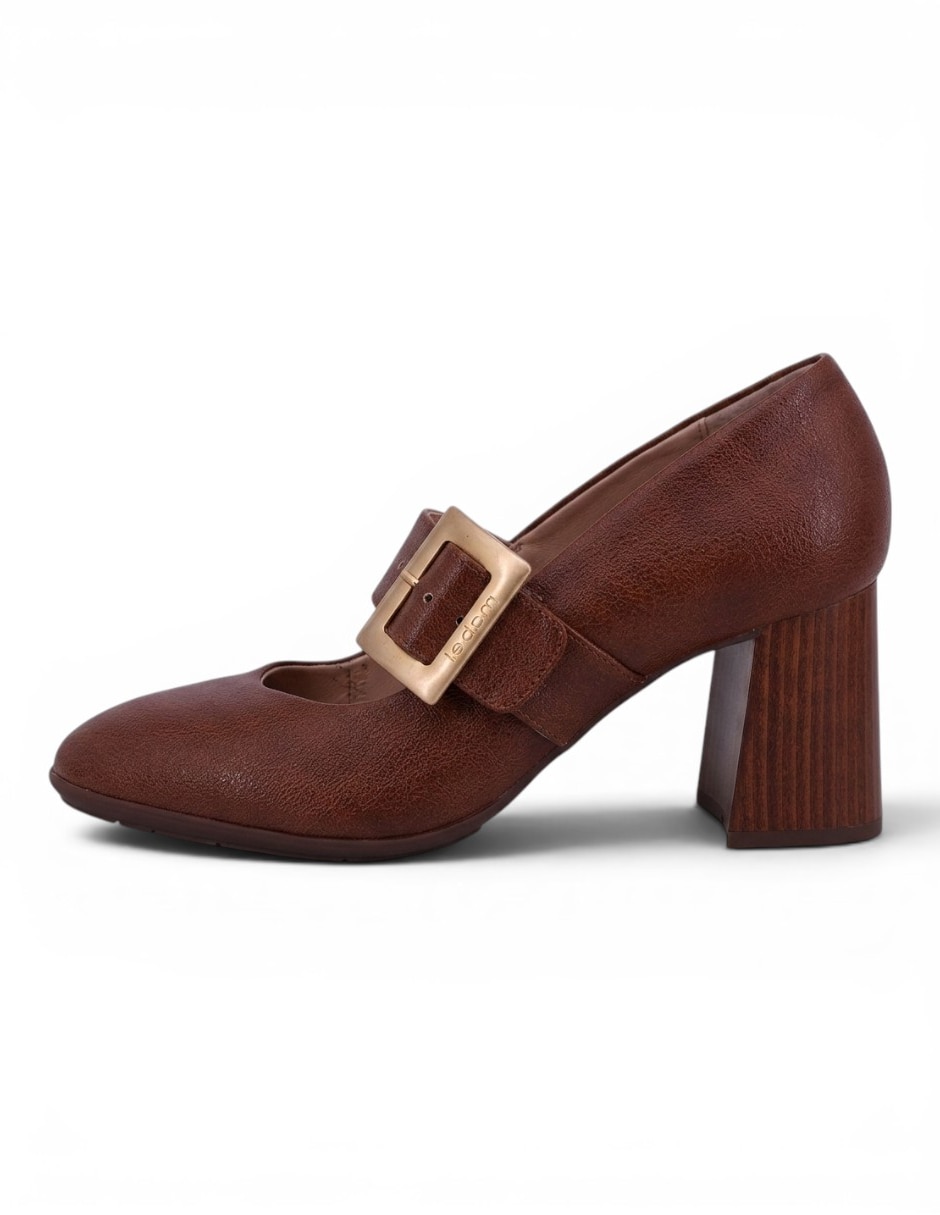 Zapatilla piel Isis Cogñac 07