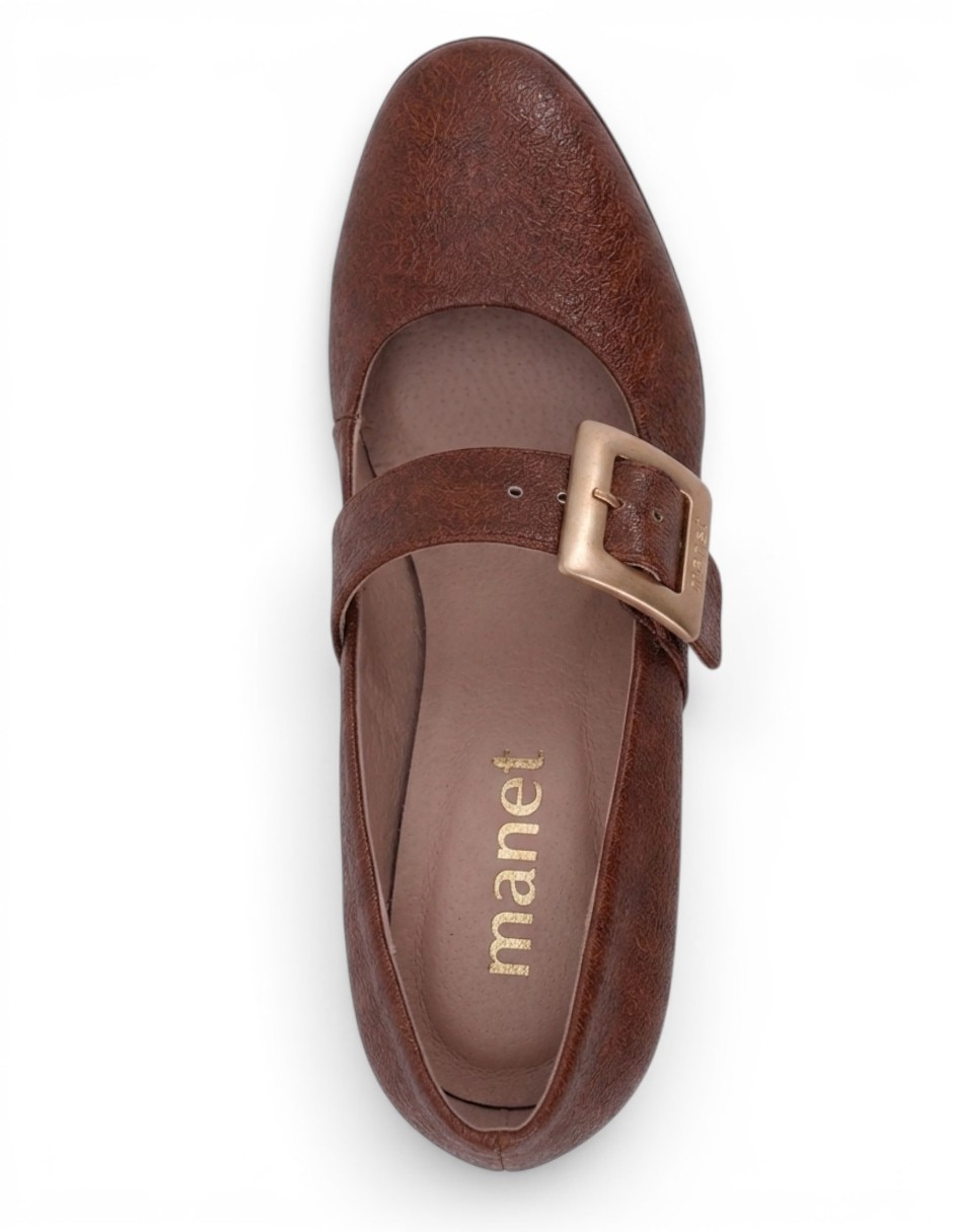 Zapatilla piel Manet Isis Cogñac 07