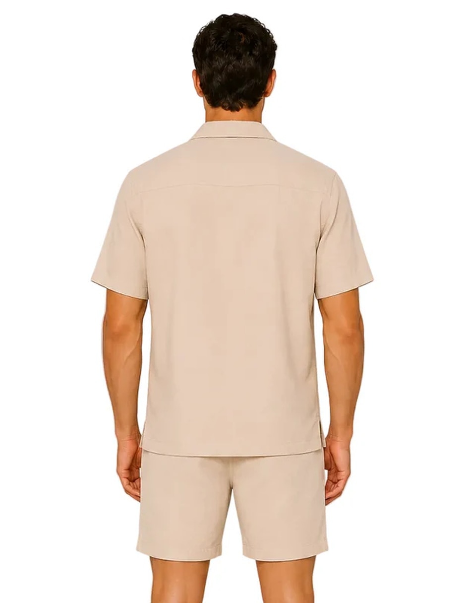Camisa casual John Leopard Belmond manga corta para hombre