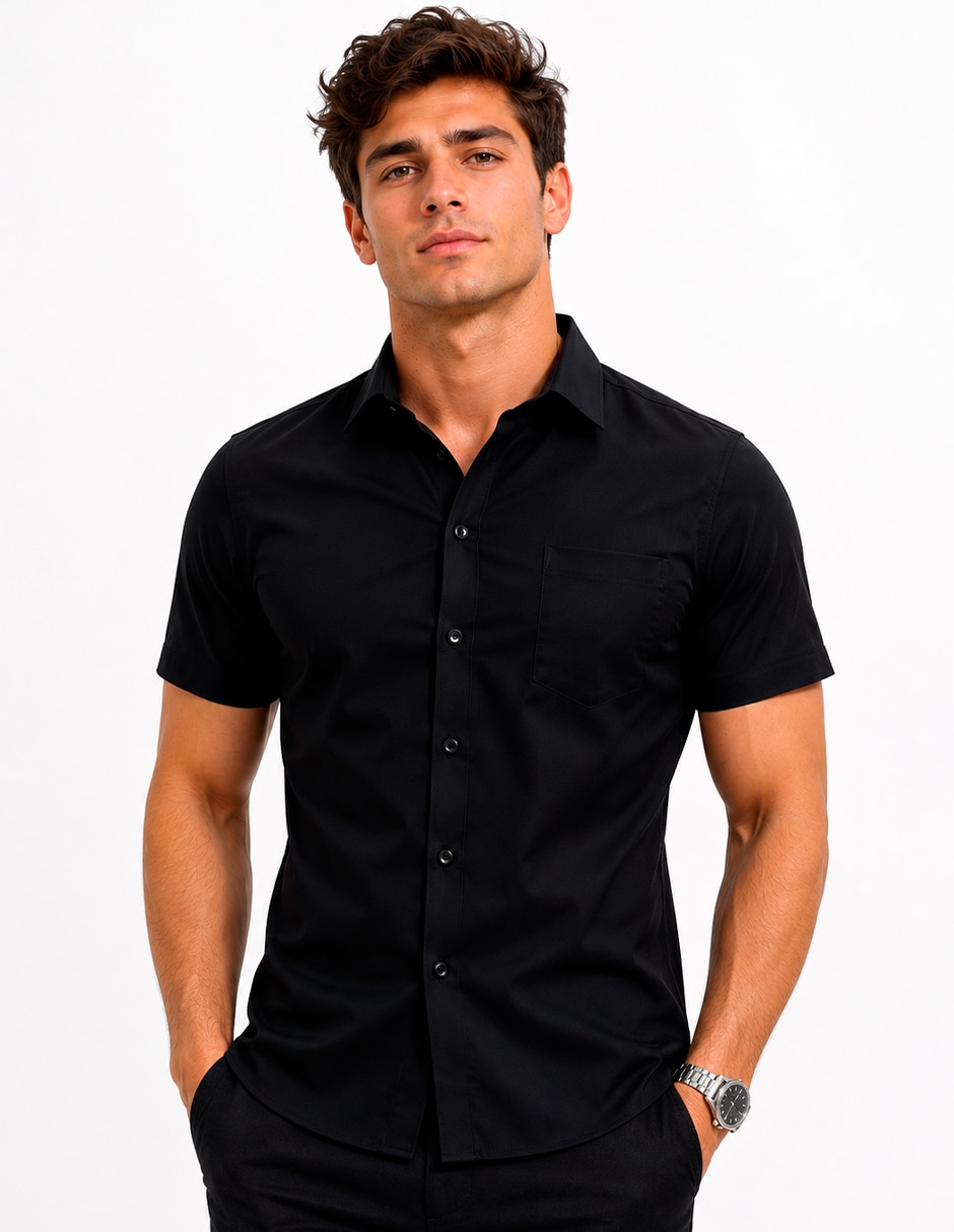 Camisa business casual Medizin uniformes manga corta para hombre
