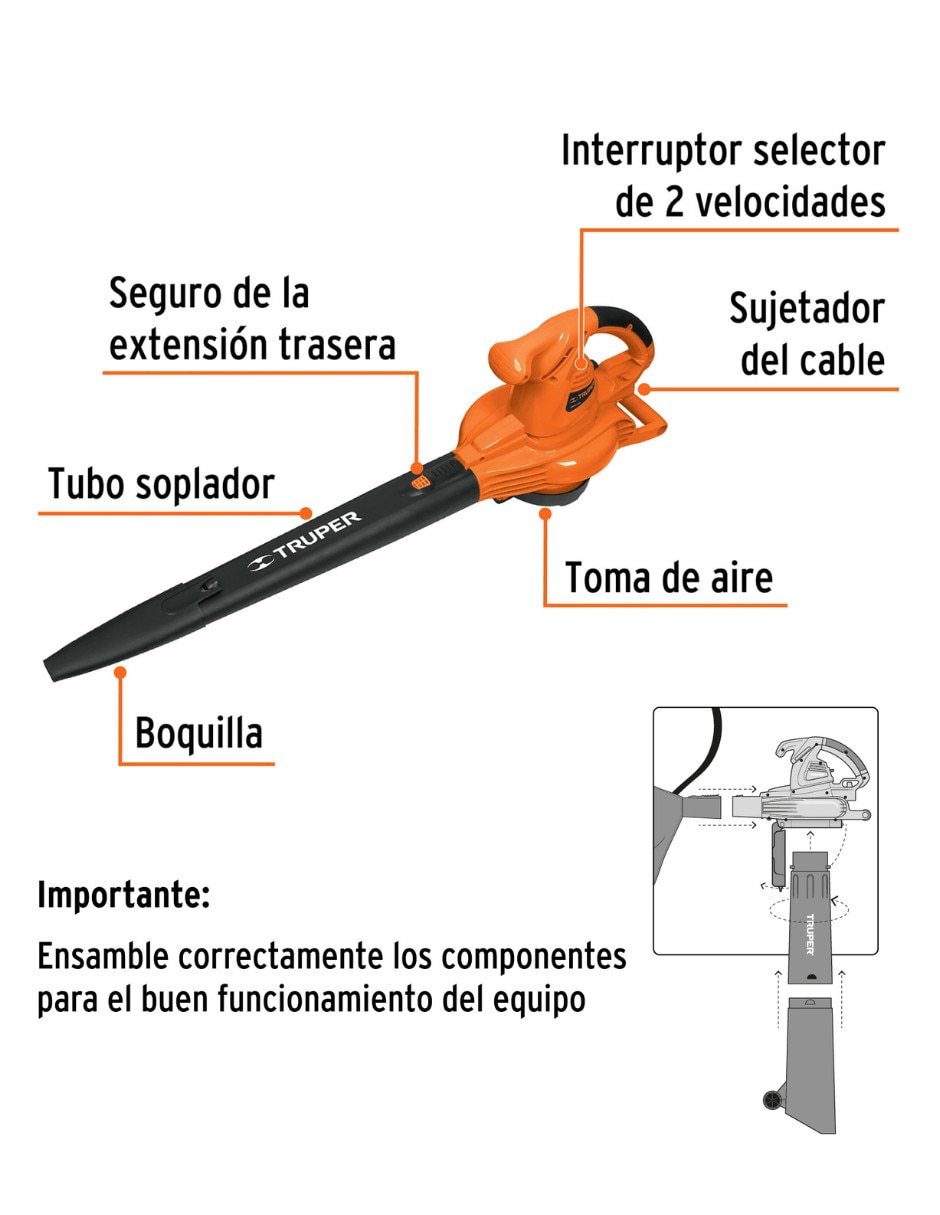 Sopladora eléctrica Truper 1440EXT 240 MPH 400 CFM