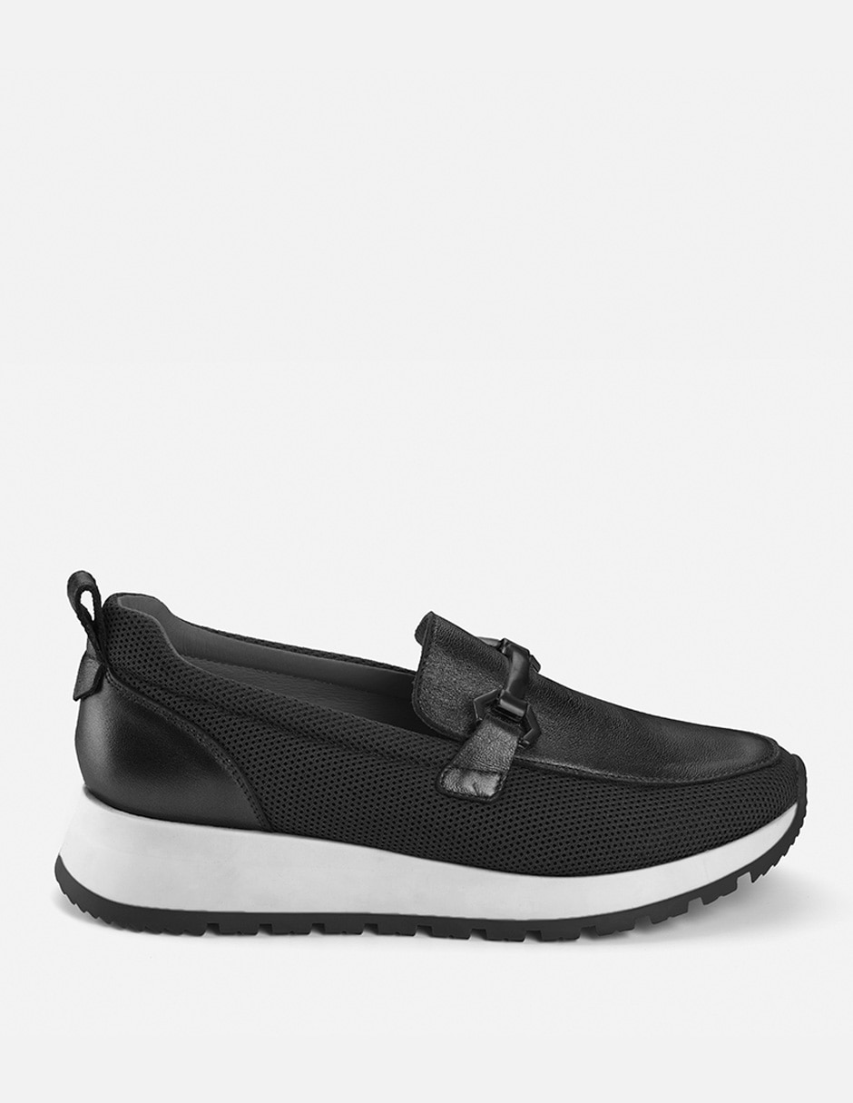 Mocasín de piel para mujer
