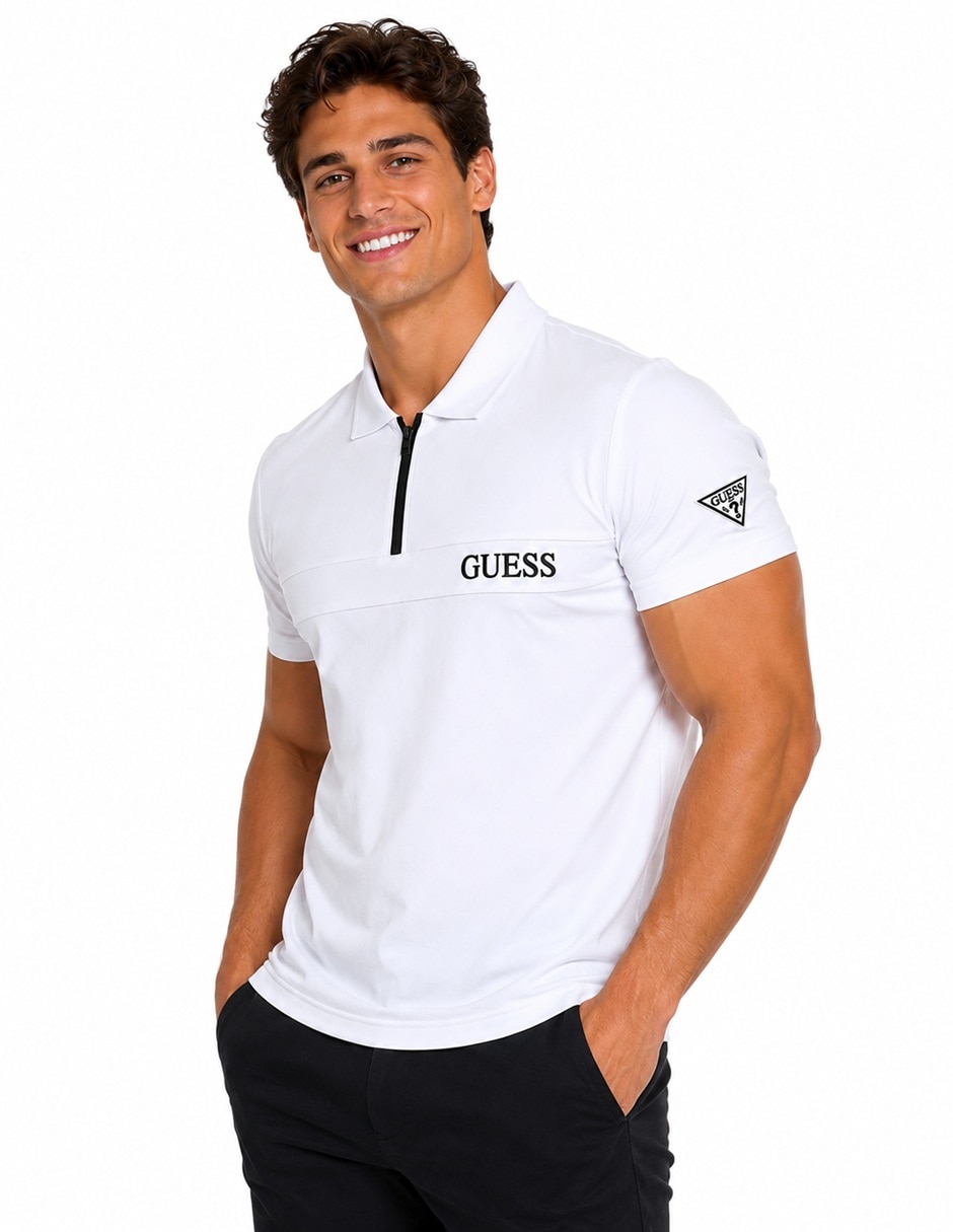 Playera Ariel Zip Up cuello polo para hombre 4