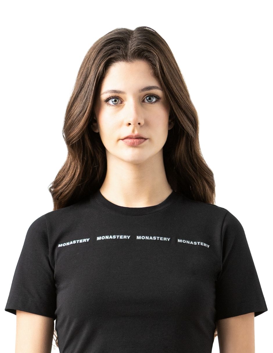 Playera manga corta Monastery Couture Horsebeat cuello redondo para mujer