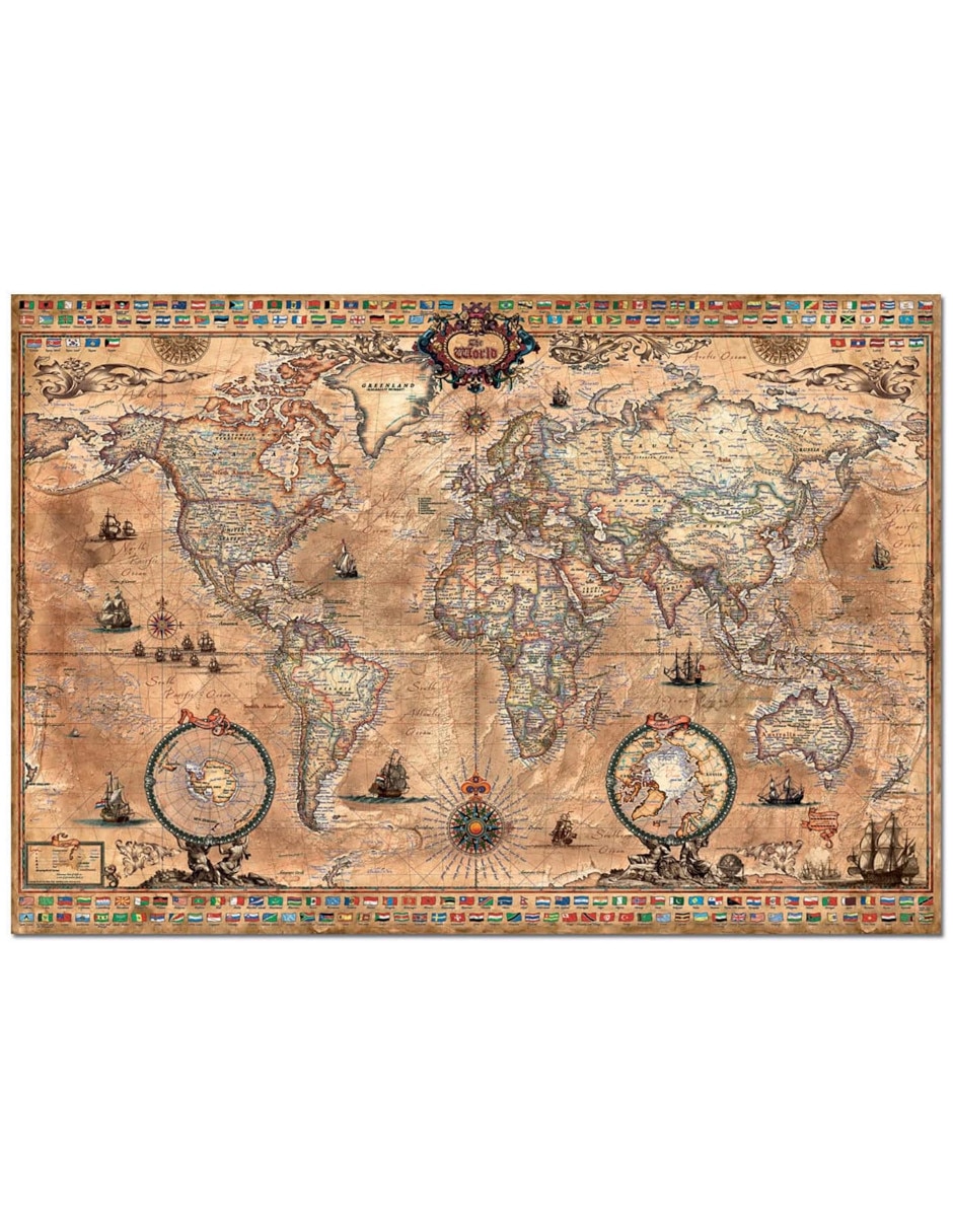 Rompecabezas mapa del mundo antiguo mapamundi educa 1000 piezas