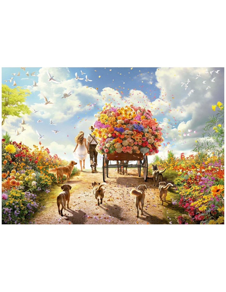 Rompecabezas Flores carro de flores Educa 1000 piezas