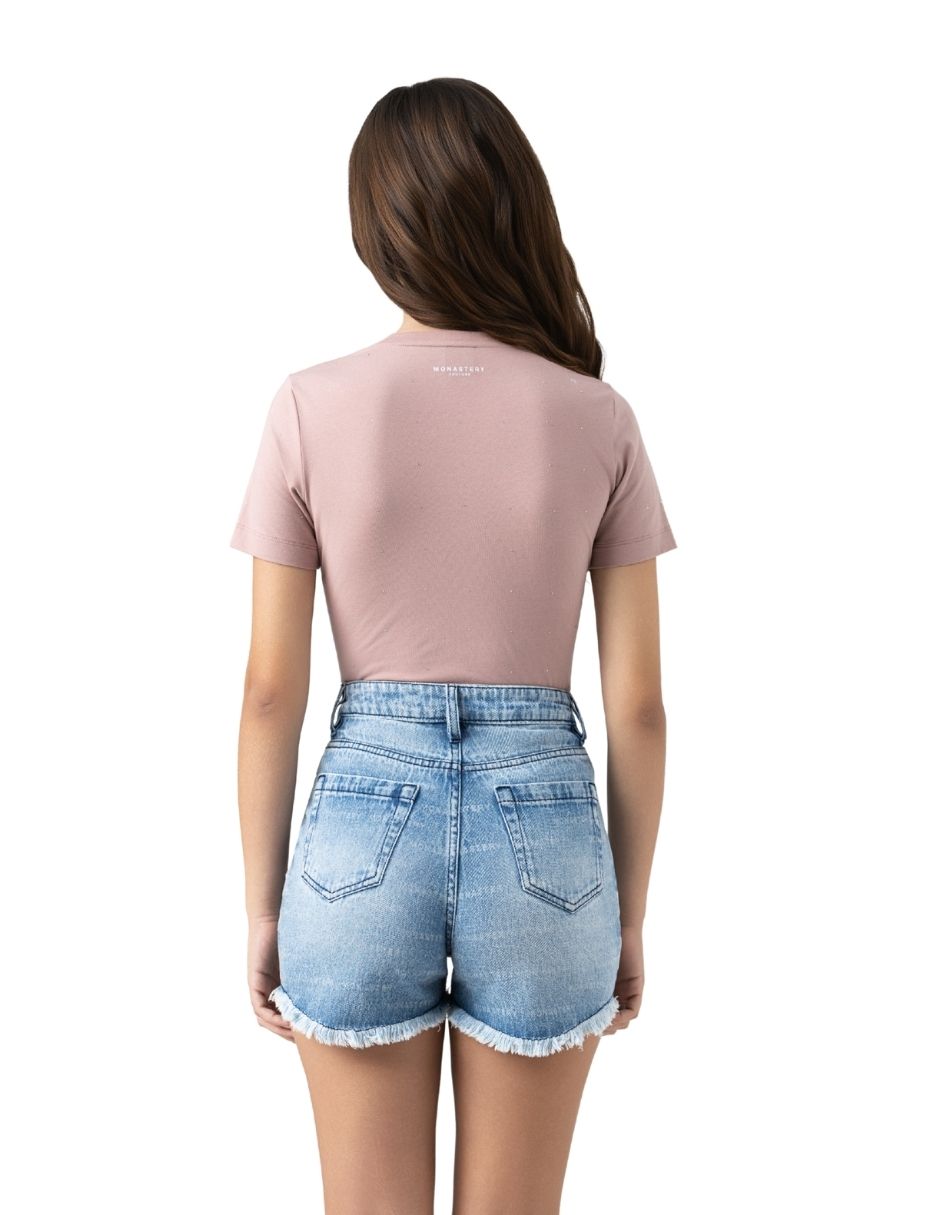 Playera manga corta Monastery Couture Horsebeat cuello redondo para mujer