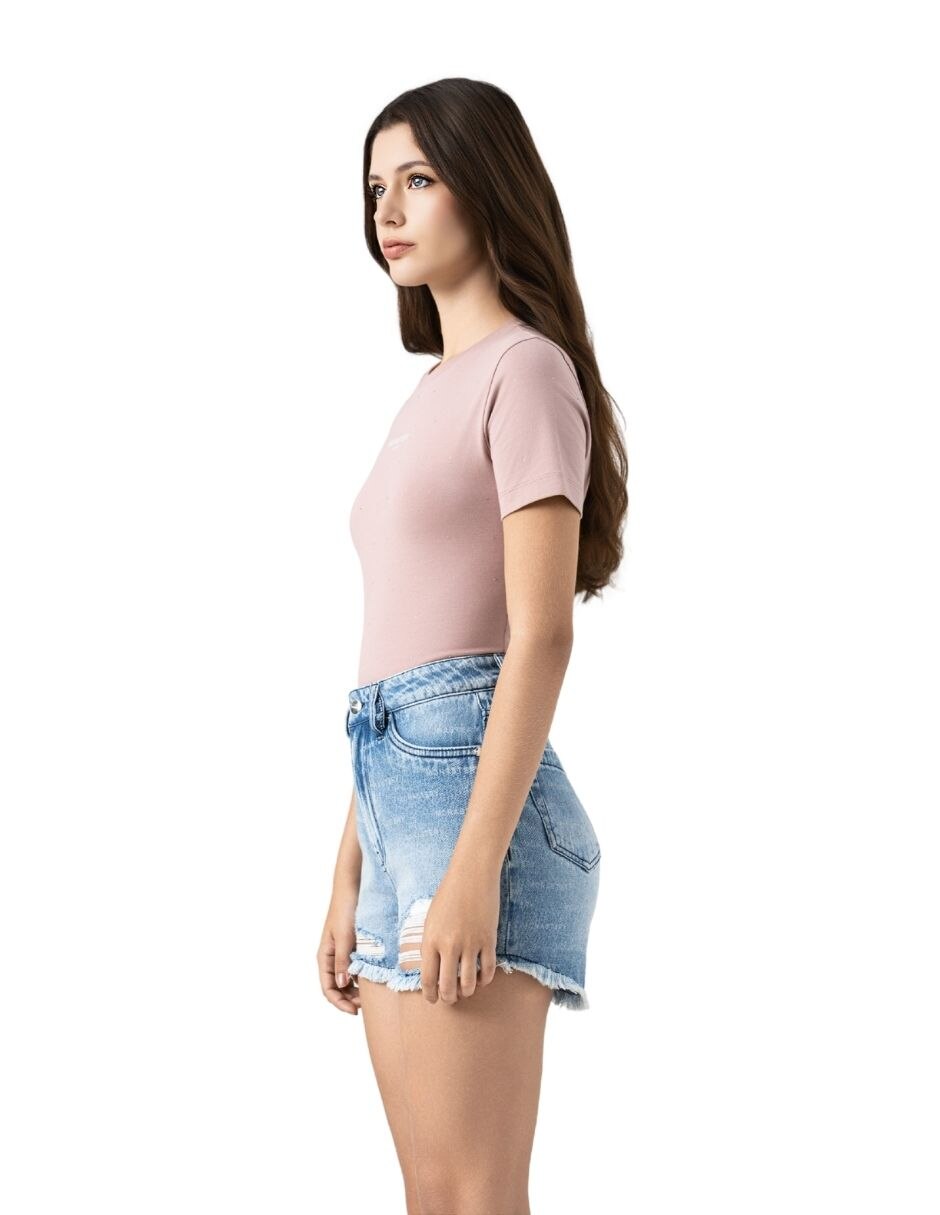 Playera manga corta Monastery Couture Horsebeat cuello redondo para mujer
