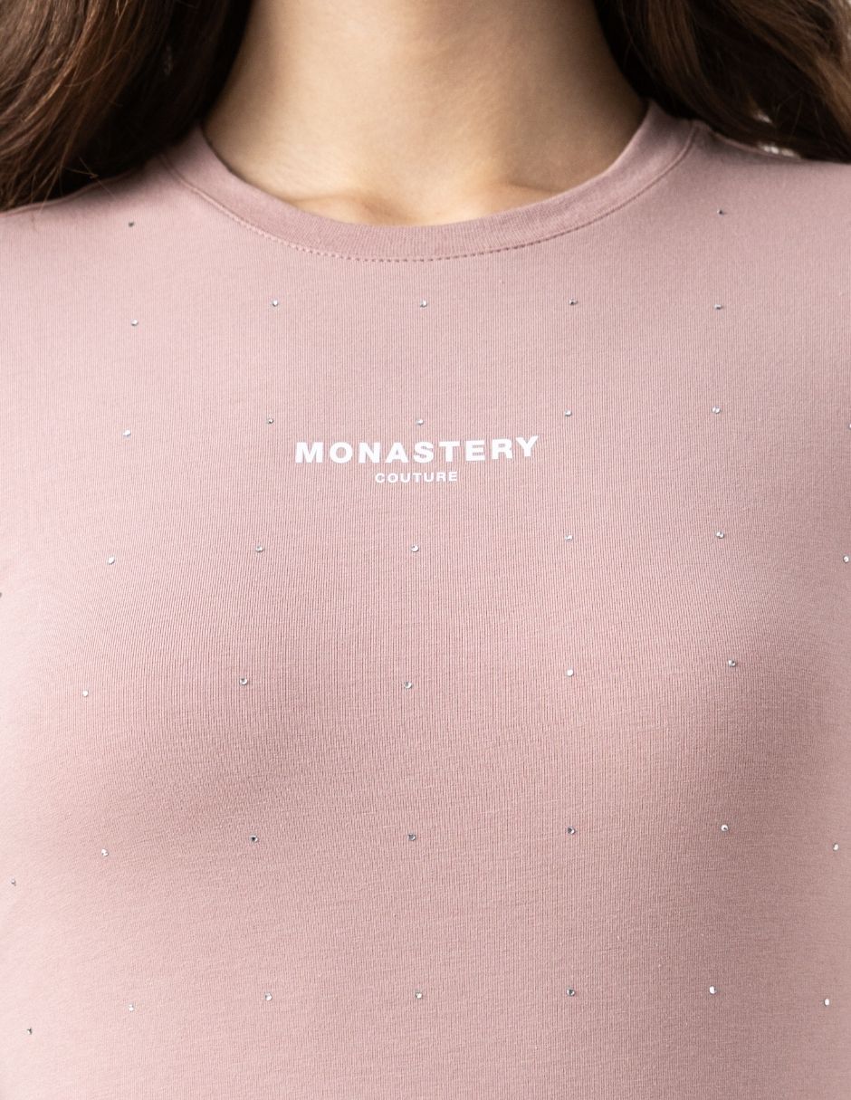 Playera manga corta Monastery Couture Horsebeat cuello redondo para mujer