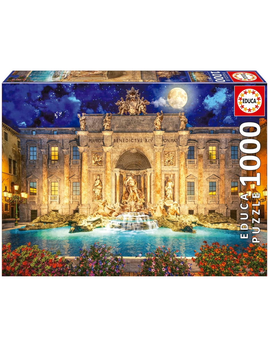 Rompecabezas Lugares famosos del mundo fontana Di Trevi Educa 1000 piezas