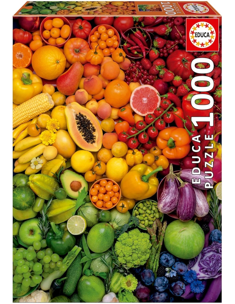 Rompecabezas frutas y verduras vitaminas de colores Educa 1000 piezas