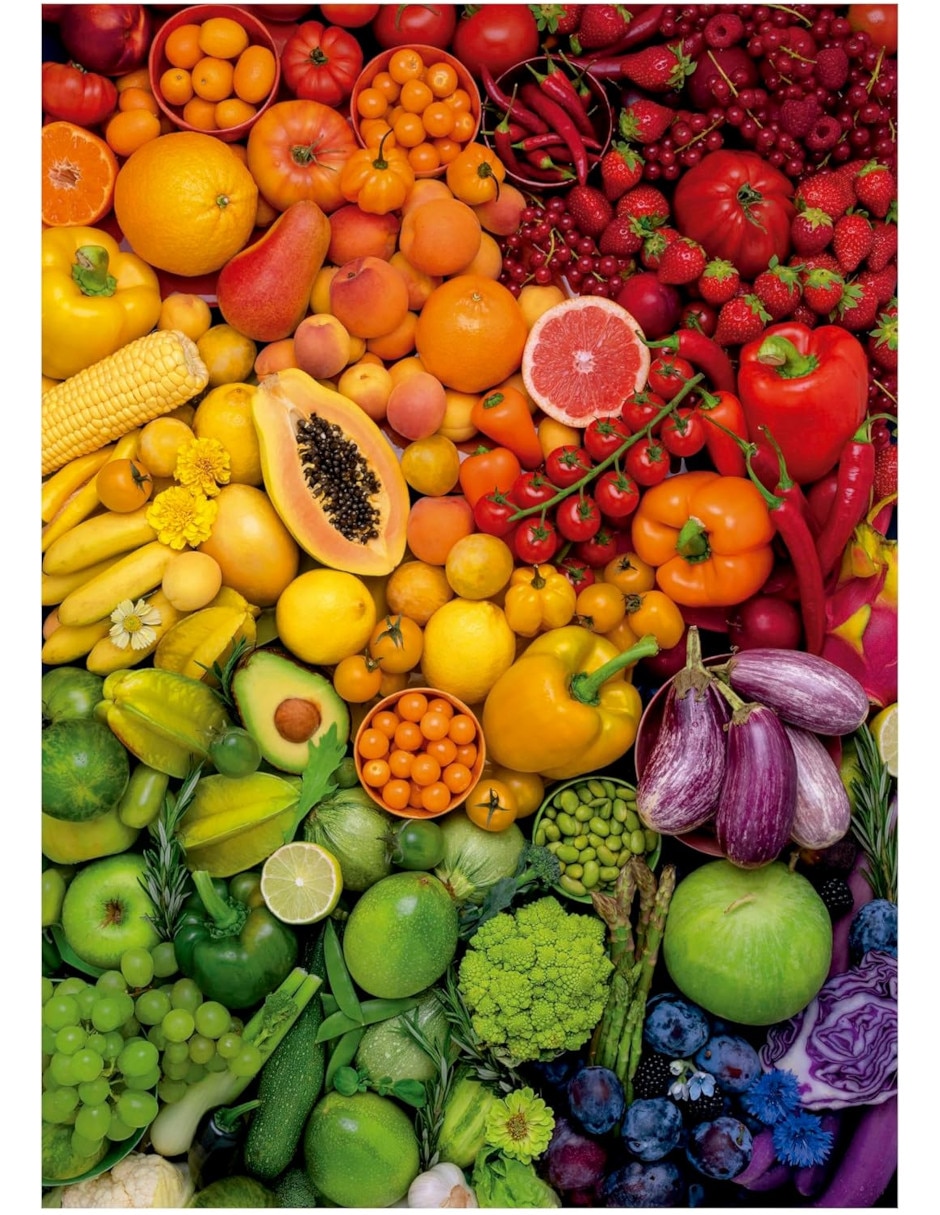 Rompecabezas frutas y verduras vitaminas de colores Educa 1000 piezas